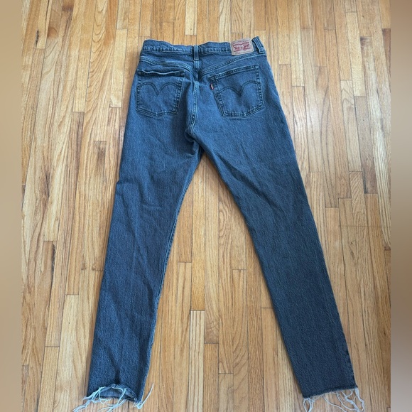 Levi’s 501 Dark Grey Skinny Denim Jeans SZ 31 L 32 - Picture 3 of 5